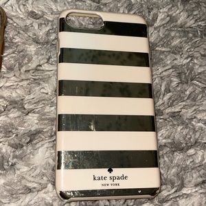 Stripe gold and cream Kate spade iPhone 8plus case